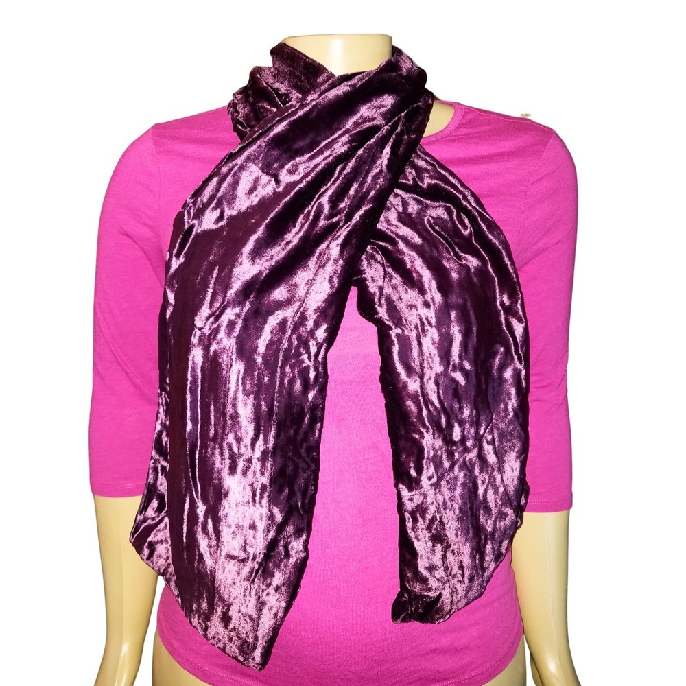 Hasting & Smith Purple Crushed Velvet Scarf